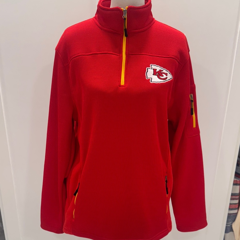 🛑SALE🛑 KC Chiefs Red Quarter-Zip Pullover with Logo NWT